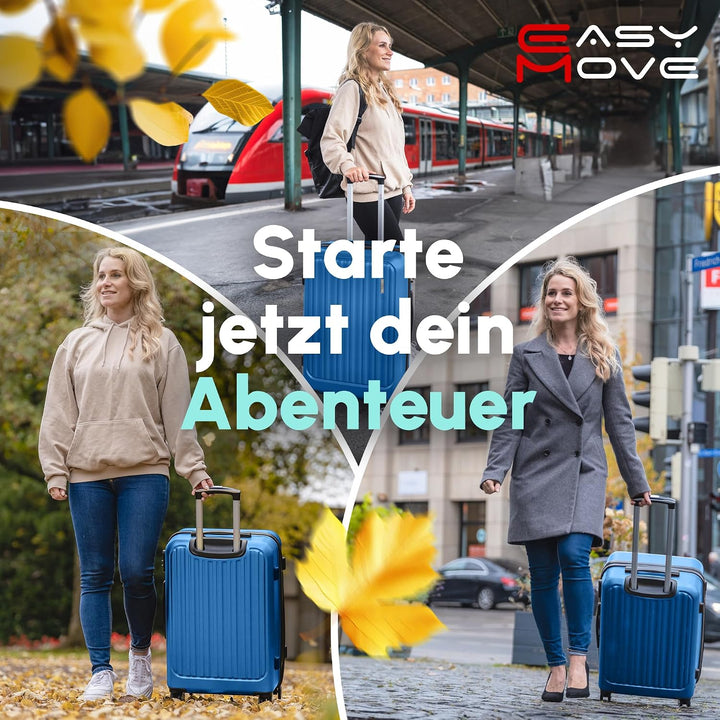 ABS Hartschalenkoffer - Ergonomisch &amp; Sicher - Mittelgrosser Trolley Koffer mit 360° Rädern, Zahlen-