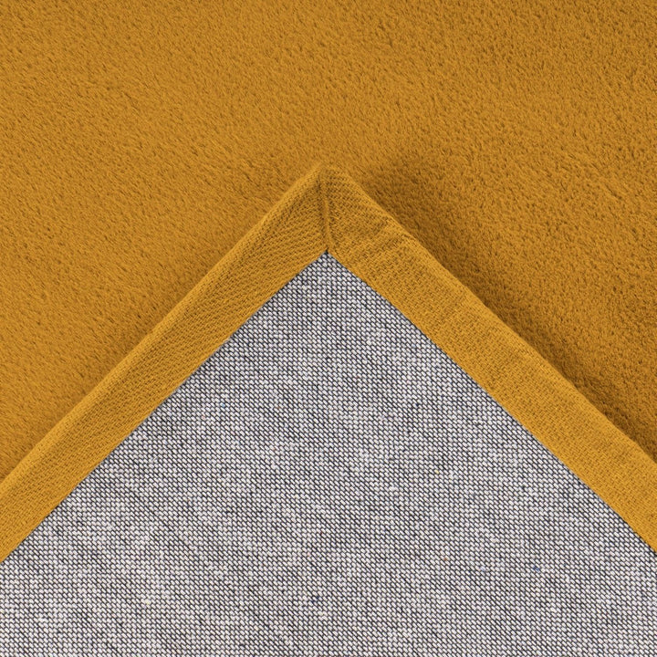 carpet city Hochflor Teppich Wohnzimmer - Einfarbig Amber, bernsteinfarbend - 120x170 cm - Super Sof