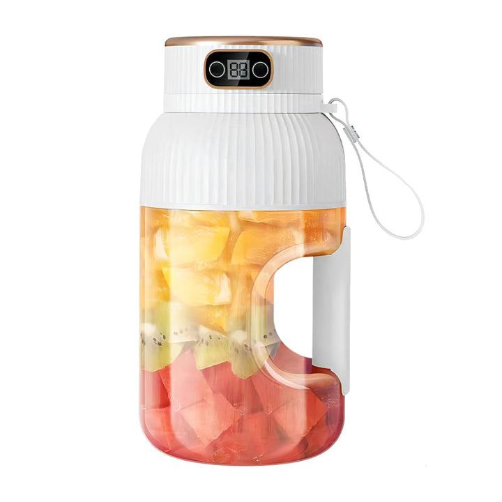Tragbarer Entsafterbecher, 1200 ml Smoothie-Mixer mit Digitalanzeige, USB wiederaufladbar Multifunkt
