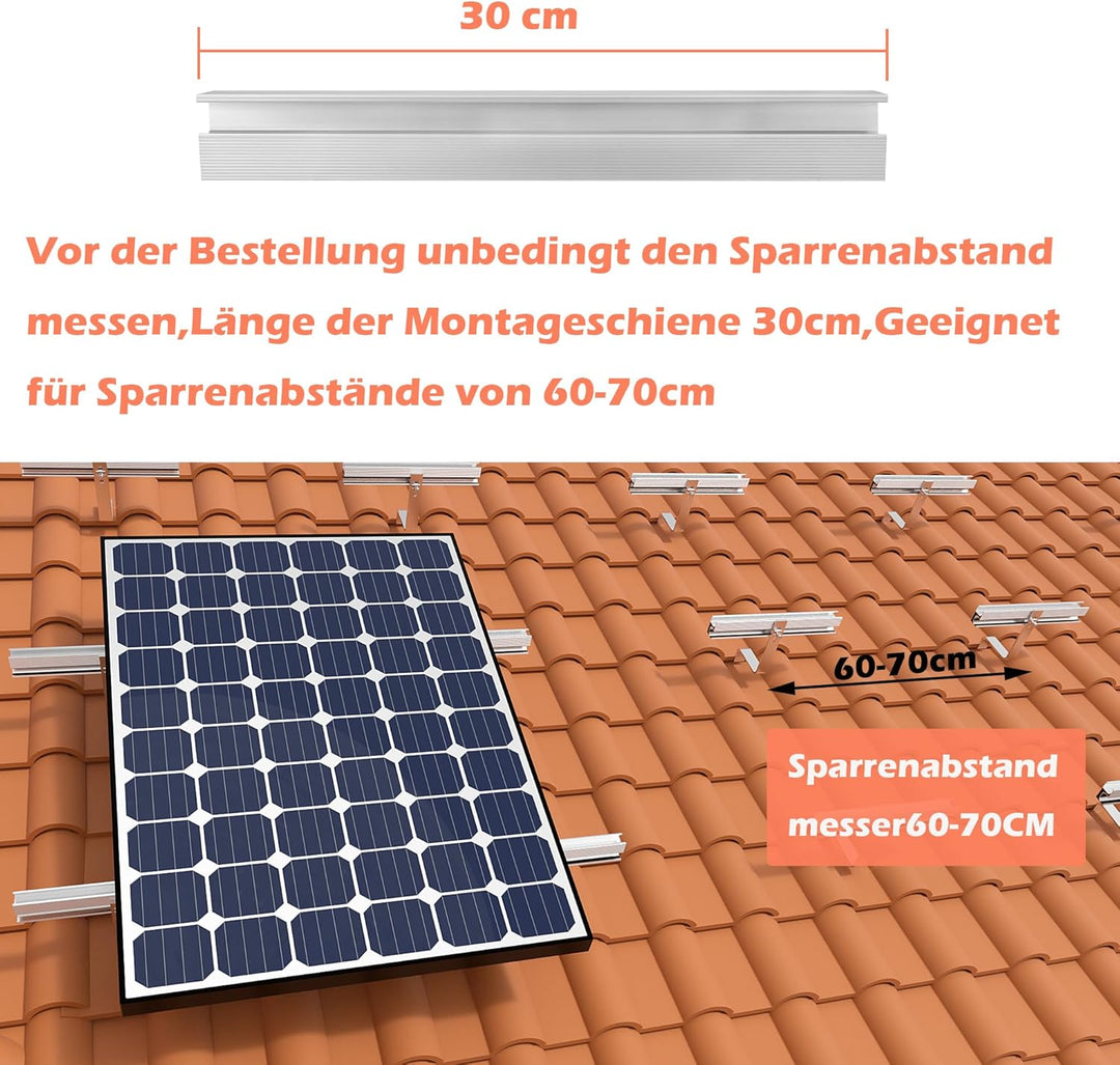 Photovoltaik Ziegeldach Befestigungssystem,Solar Alu Halterung Befestigung Schiene Dachhaken PV für