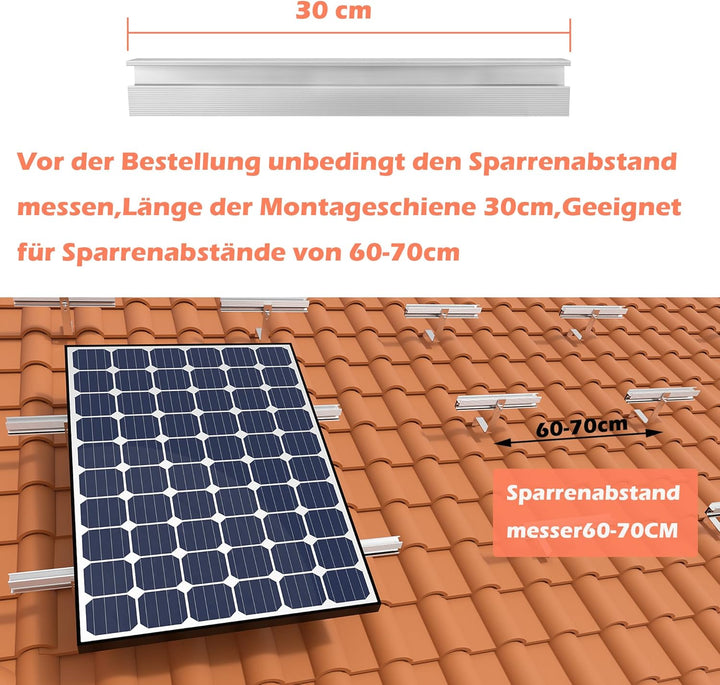 Photovoltaik Ziegeldach Befestigungssystem,Solar Alu Halterung Befestigung Schiene Dachhaken PV für