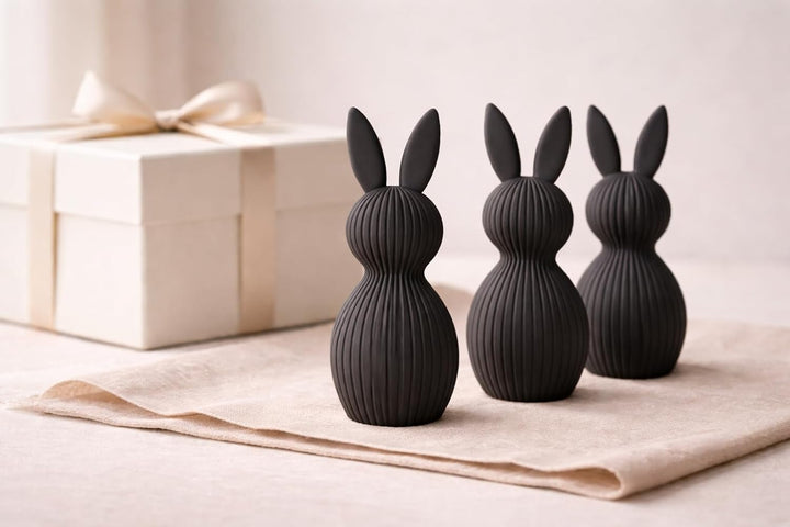 ALBA Hasen Deko 3er Set 12 cm – 3D Druck Deko Figuren im Skandinavischen Stil – Moderne Osterdeko Mi