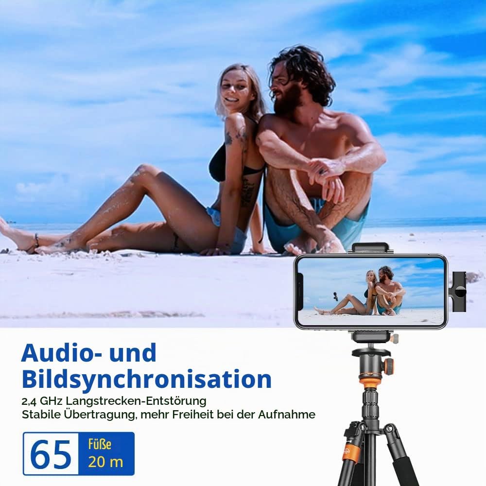 VOVIGGOL Handy Mikrofon für iPhone/iPad/Android/Laptop, Plug-Play Lavalier Mikrofon Wireless Microph