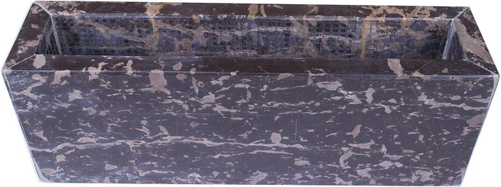 Yuchengstone Design Vase Blumenkübel Pflanzenkübel aus Marmor, Unikat, Naturstein, schwarz, quadrati