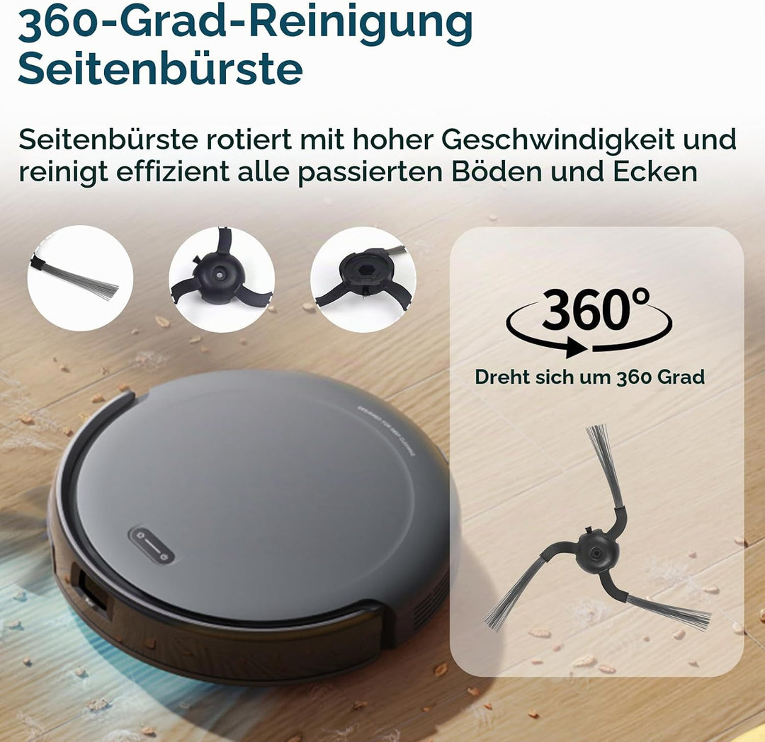 20 Stück Zubehör für Robot Eufy C10, 2 Walzenbürsten, 4 HEPA-Filter, 6 Seitenbürsten, 6 Staubbeutel,