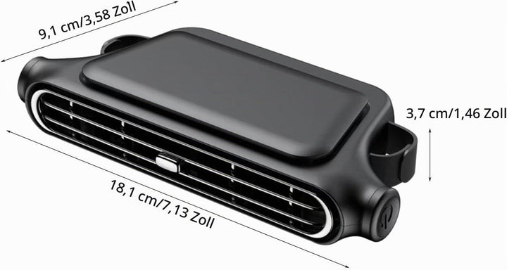 HoldOneLight Tragbarer Hand-Turbo-Ventilator mit Eiskühlung, 5-Gang, wiederaufladbar, faltbar, 3-in-