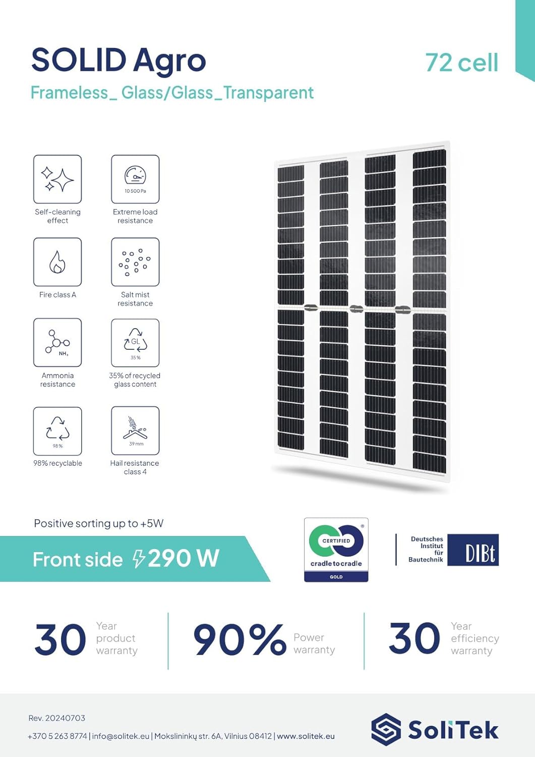 SoliTek Solarmodul Solid Agro 290W – Für Landwirtschaft & Gewerbe, Verringert den Wasserbedarf von P