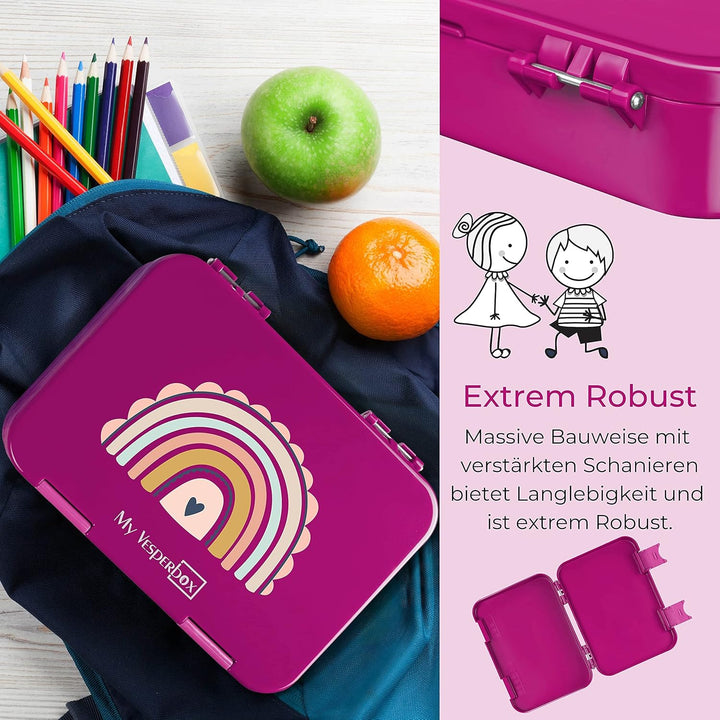 My Vesperbox – Bento Box Kinder - Lunchbox mit 4+2 Fächern - extrem robust – Brotdose – Brotbox idea