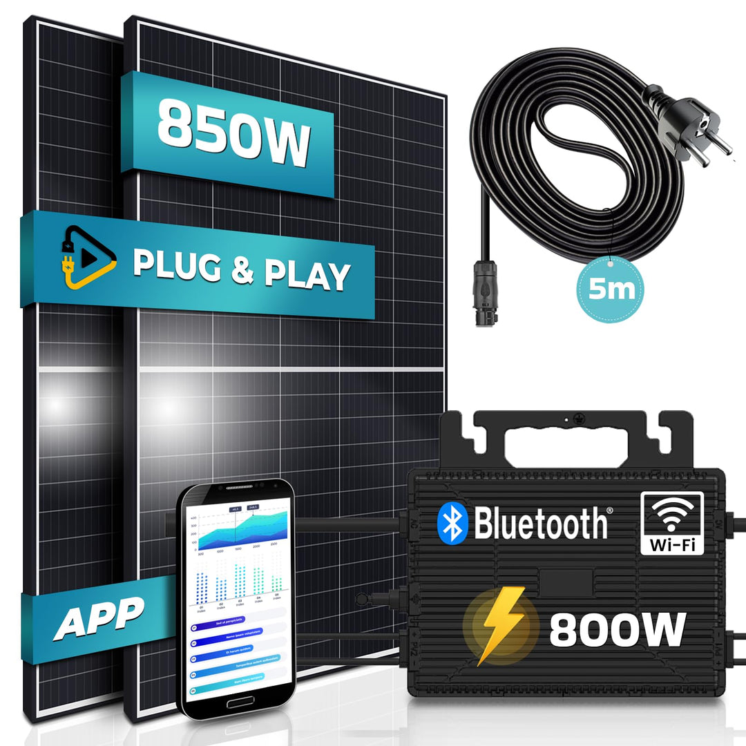 SUNNIVA® 850W Balkonkraftwerk 800W komplett Steckdose - Astro-Energy 800W Micro Wechselrichter - PV