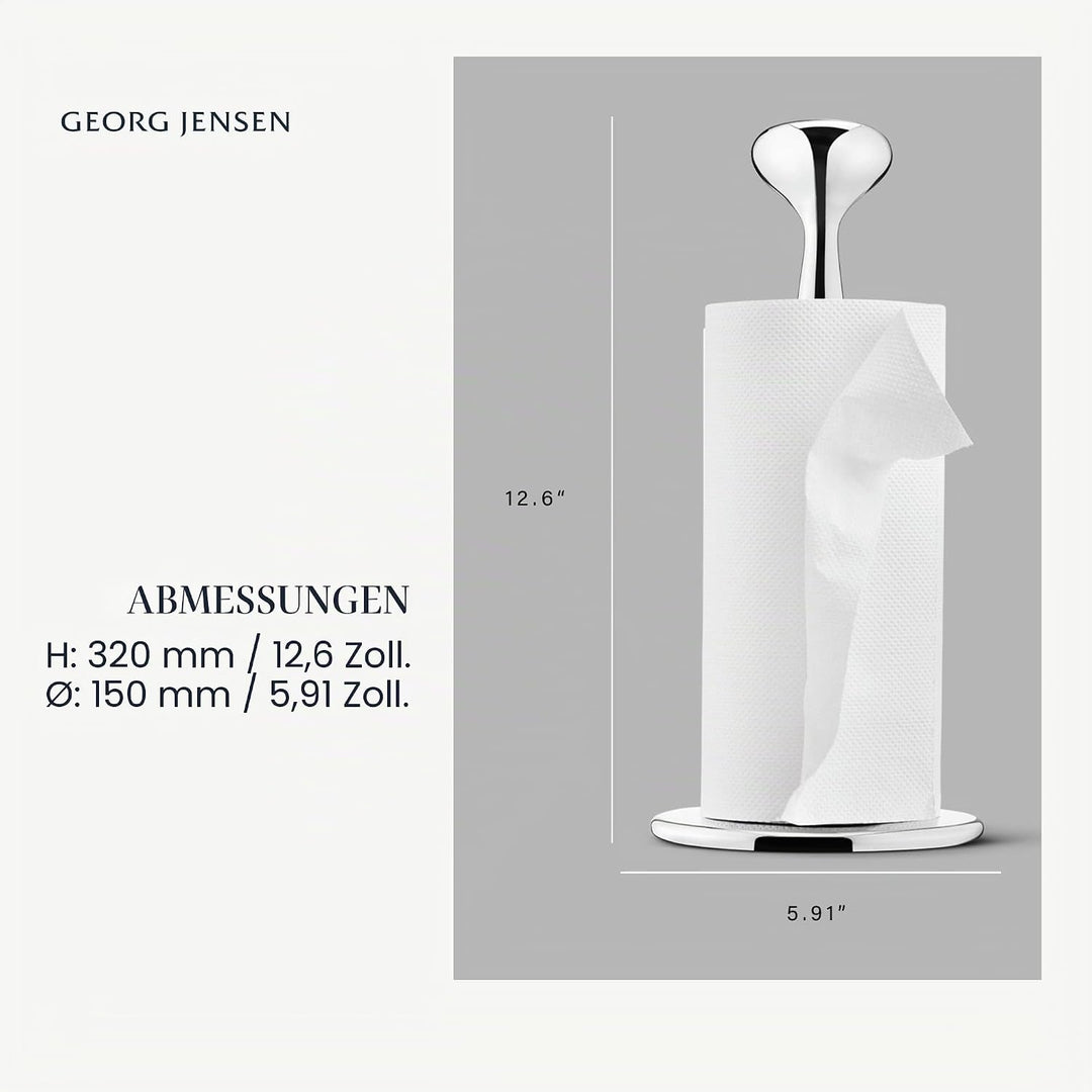 Georg Jensen Küchenrollenhalter Alfredo, 15cm, Poliertem Edelstahl Silber, Silber