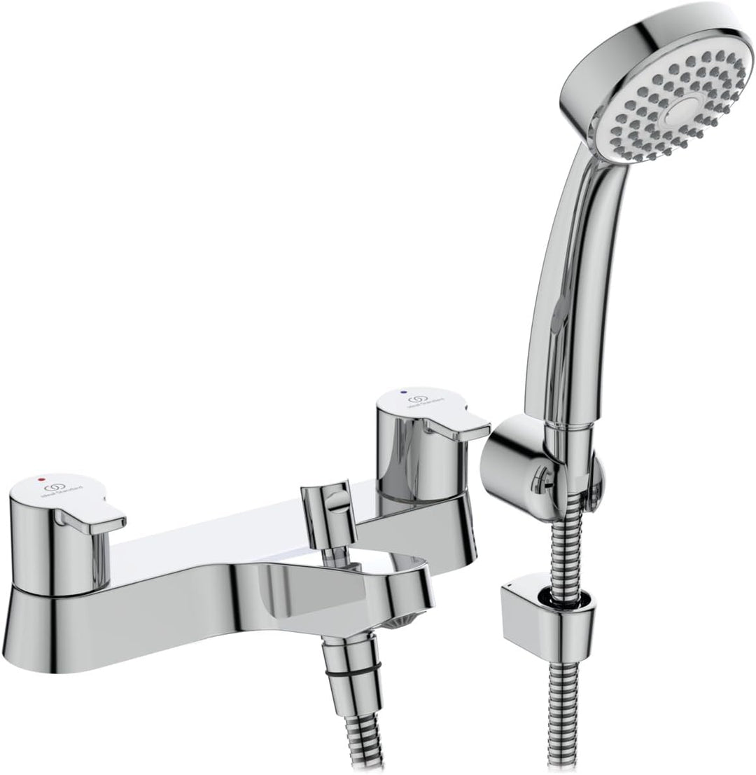 Ideal Standard B1152AA Calista Two Hole Brause und Wannenbatterie, Chrome, Dual Control Bath Shower