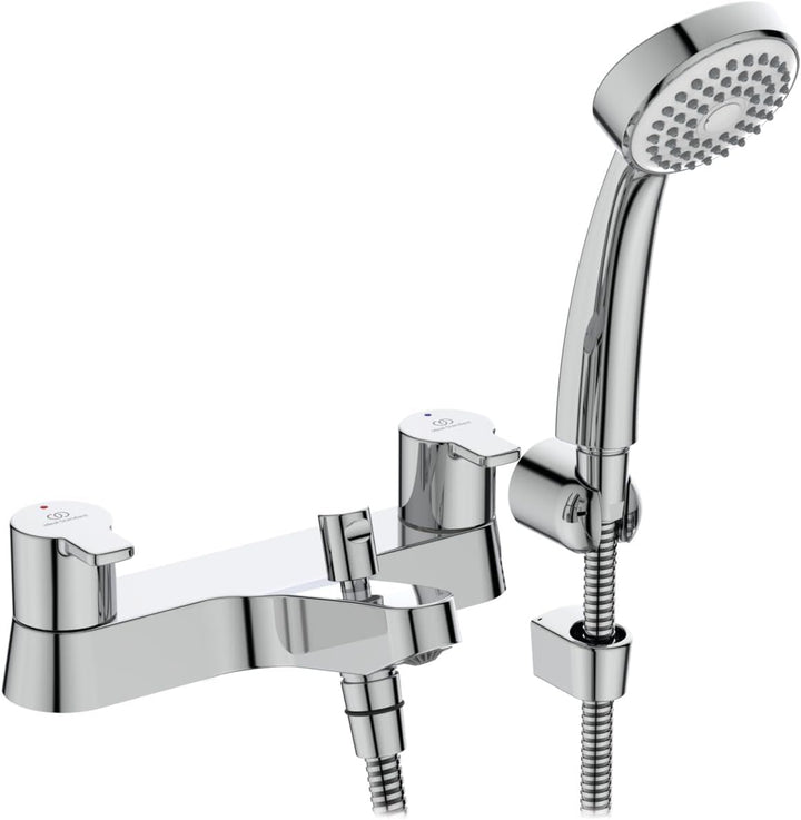Ideal Standard B1152AA Calista Two Hole Brause und Wannenbatterie, Chrome, Dual Control Bath Shower