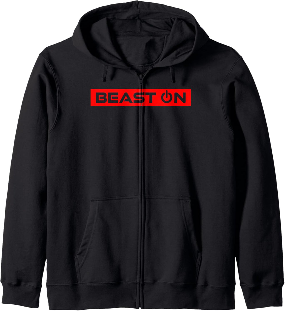 Beast ON Rot Gym Fitness Workout Gym Spruch Motivation Rot Kapuzenjacke