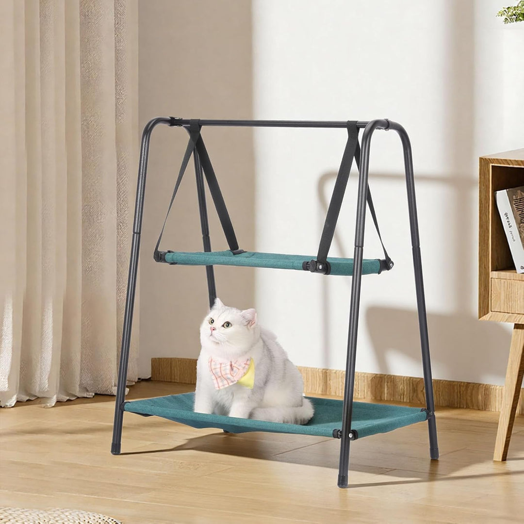 Etagen-Katzenschaukel zum Aufhängen, Kätzchen-Hängematten mit Kissen, erhöhte Schaukeln für Katzen u