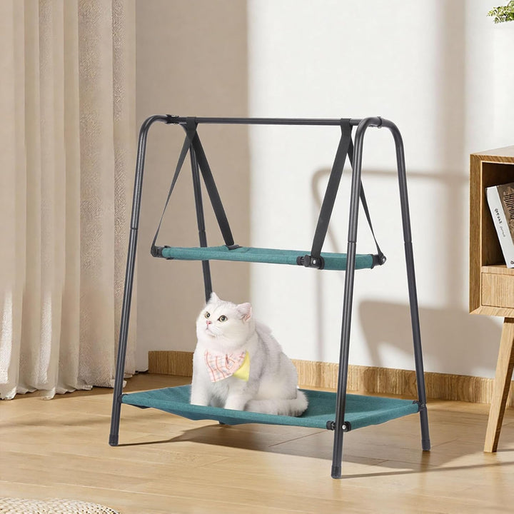 Etagen-Katzenschaukel zum Aufhängen, Kätzchen-Hängematten mit Kissen, erhöhte Schaukeln für Katzen u