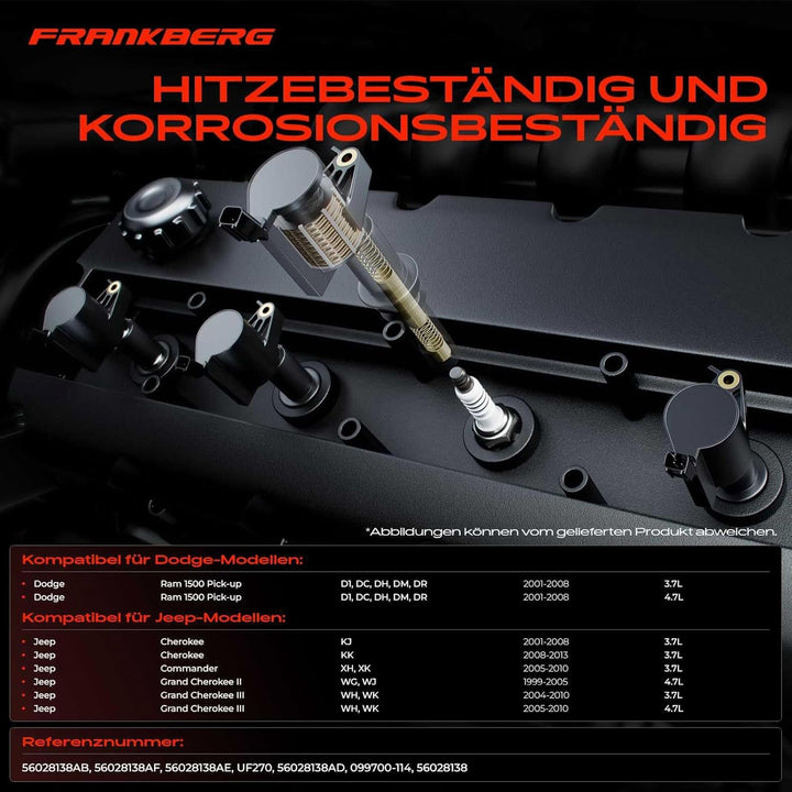6x Zündspule für Grand Cherokee II WJ WG III WH Ram 1500 Pick-up D1 DC DH DM DR 3.7L 4.7L 1999-2013