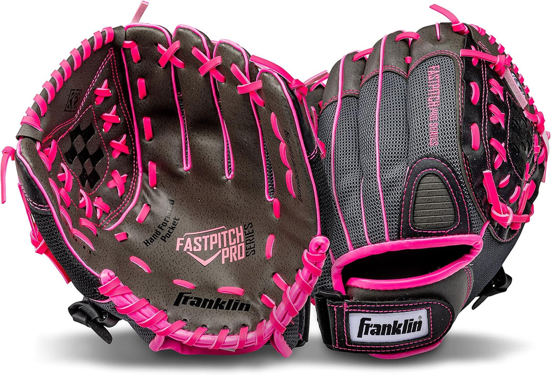 Franklin Sports Windmühle Serie Leichte Softball Handschuh, 27,9 cm für Rechtshänder Pink/Grau, für