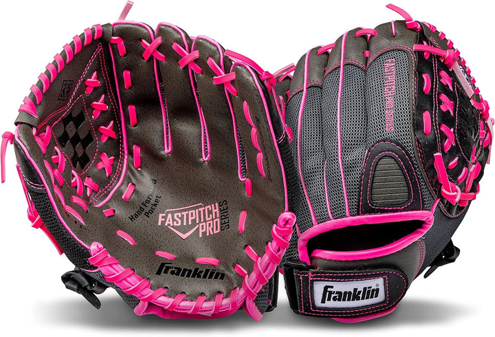 Franklin Sports Windmühle Serie Leichte Softball Handschuh, 27,9 cm für Rechtshänder Pink/Grau, für