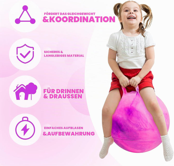 U&amp;C Planet Hüpfball Aufblasbarer Hopperbal mit Pumpe, 45 cm Hopper Ball für Kinder，max. Belastbarkei