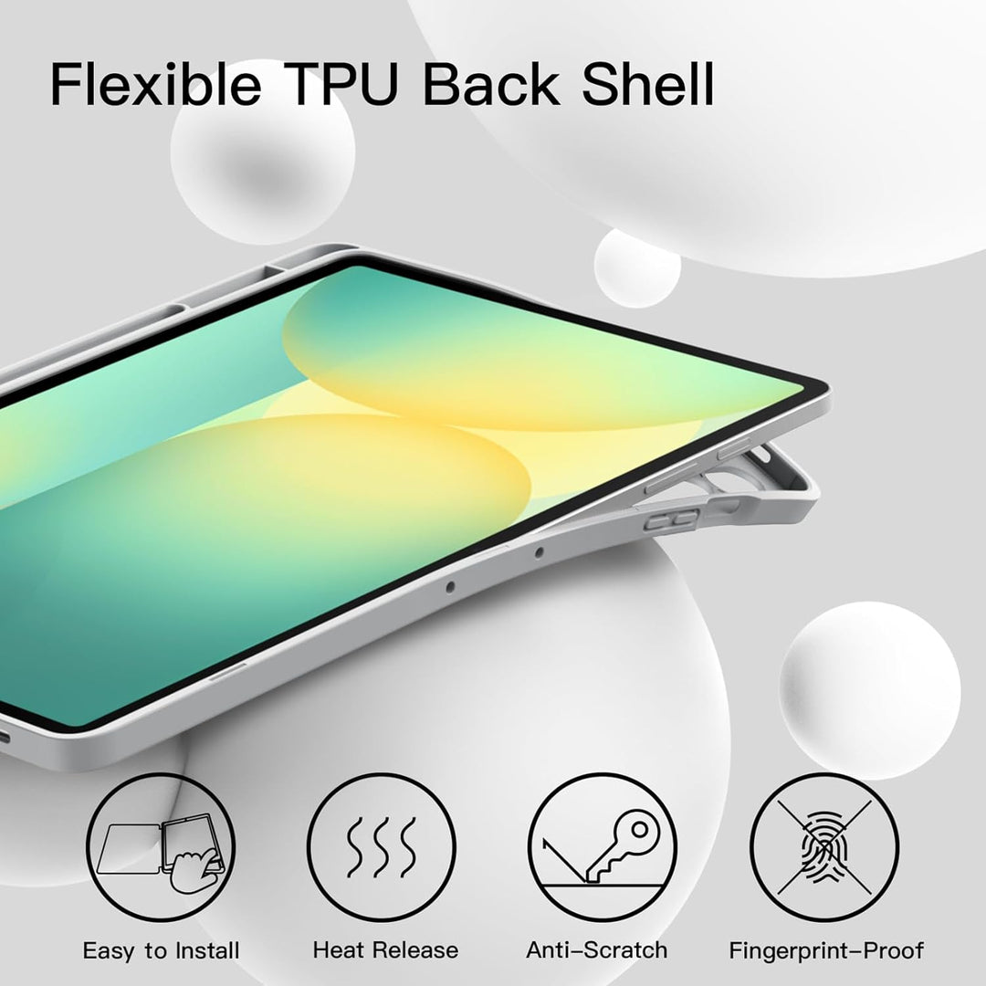 JETech Hülle für Samsung Galaxy Tab S10 FE Plus/S10 FE+ 13,1 Zoll mit S Pen Halter, Weiche TPU Tri-F