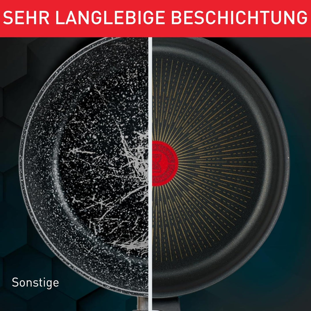 Tefal Unlimited On Wokpfanne 28 cm | G25919 | Kratzfeste Titanium 6X Antihaftversiegelung | THERMO-S