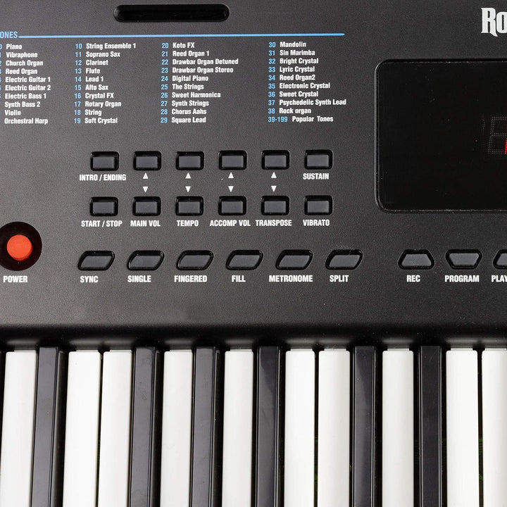 RockJam Compact 61 Key Keyboard with Sheet Music Stand, Power Supply, Piano Note Stickers & Simply P