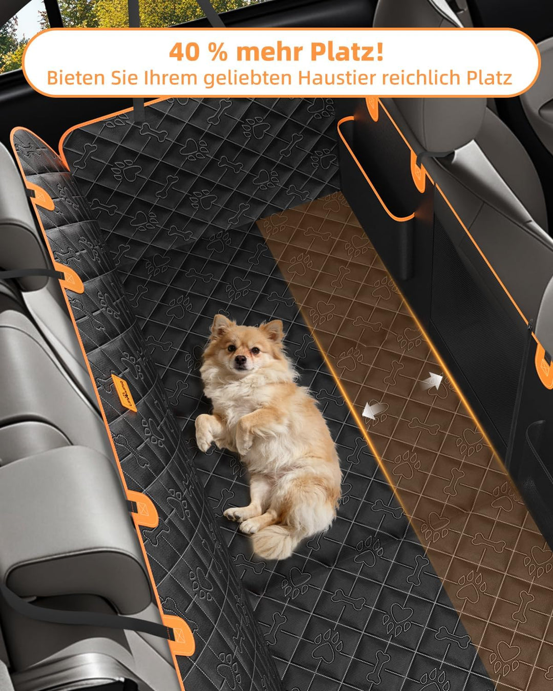 Hundedecke Auto Rückbank mit Harter Boden Wasserdicht Kratzfeste Autoschondecke Hund Rücksitz mit Se