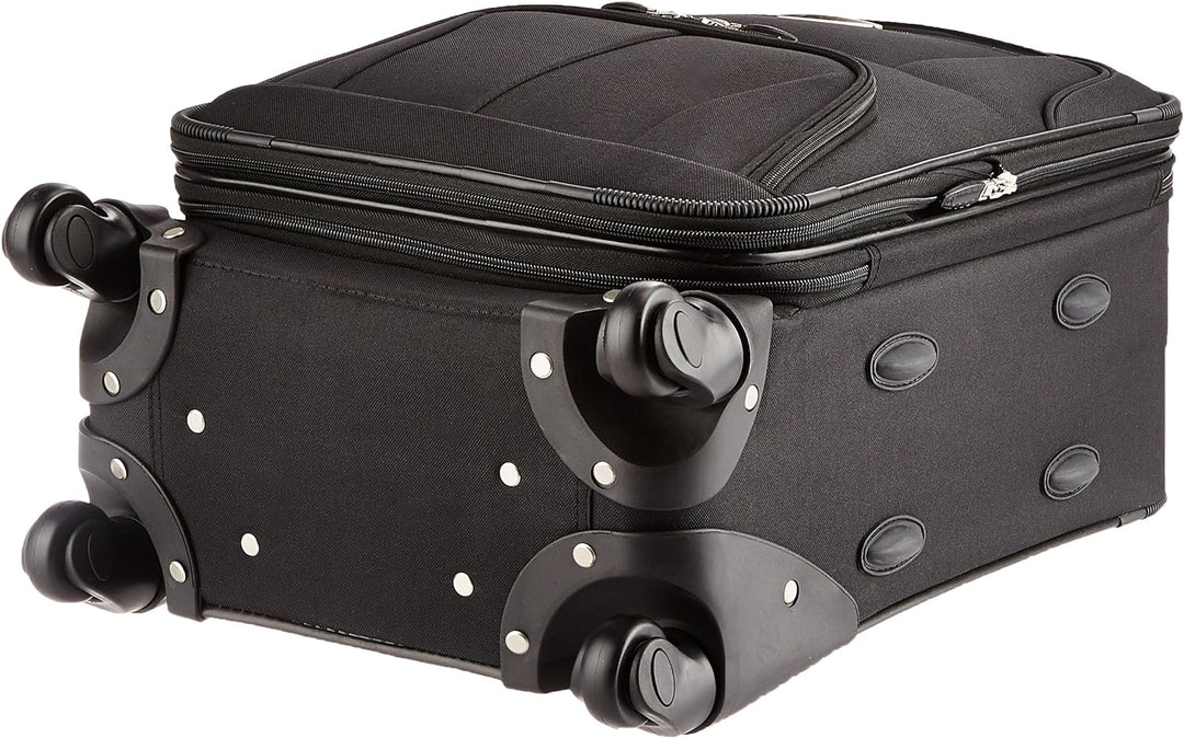 Rockland Luggage 19 Inch Erweiterbarer Spinner Carry On, Schwarz, Einheitsgrösse, 48,3 cm erweiterba