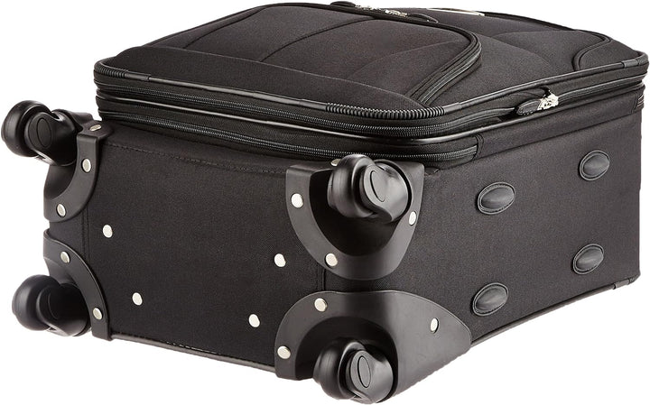 Rockland Luggage 19 Inch Erweiterbarer Spinner Carry On, Schwarz, Einheitsgrösse, 48,3 cm erweiterba