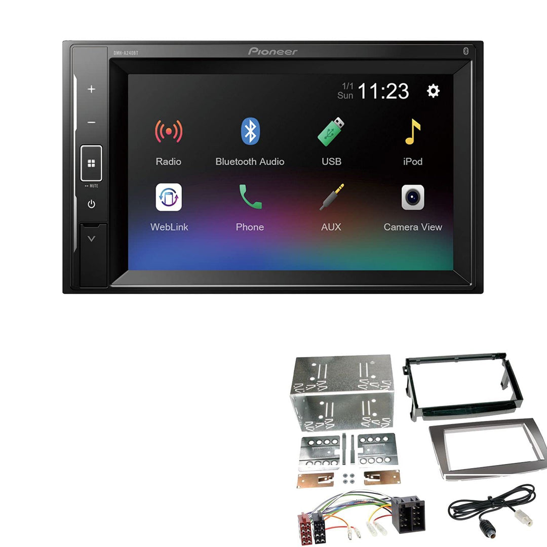 Pioneer DMH-A240BT 2-DIN Autoradio Bluetooth USB passend für Alfa Romeo Mito 2008-2013 Silber