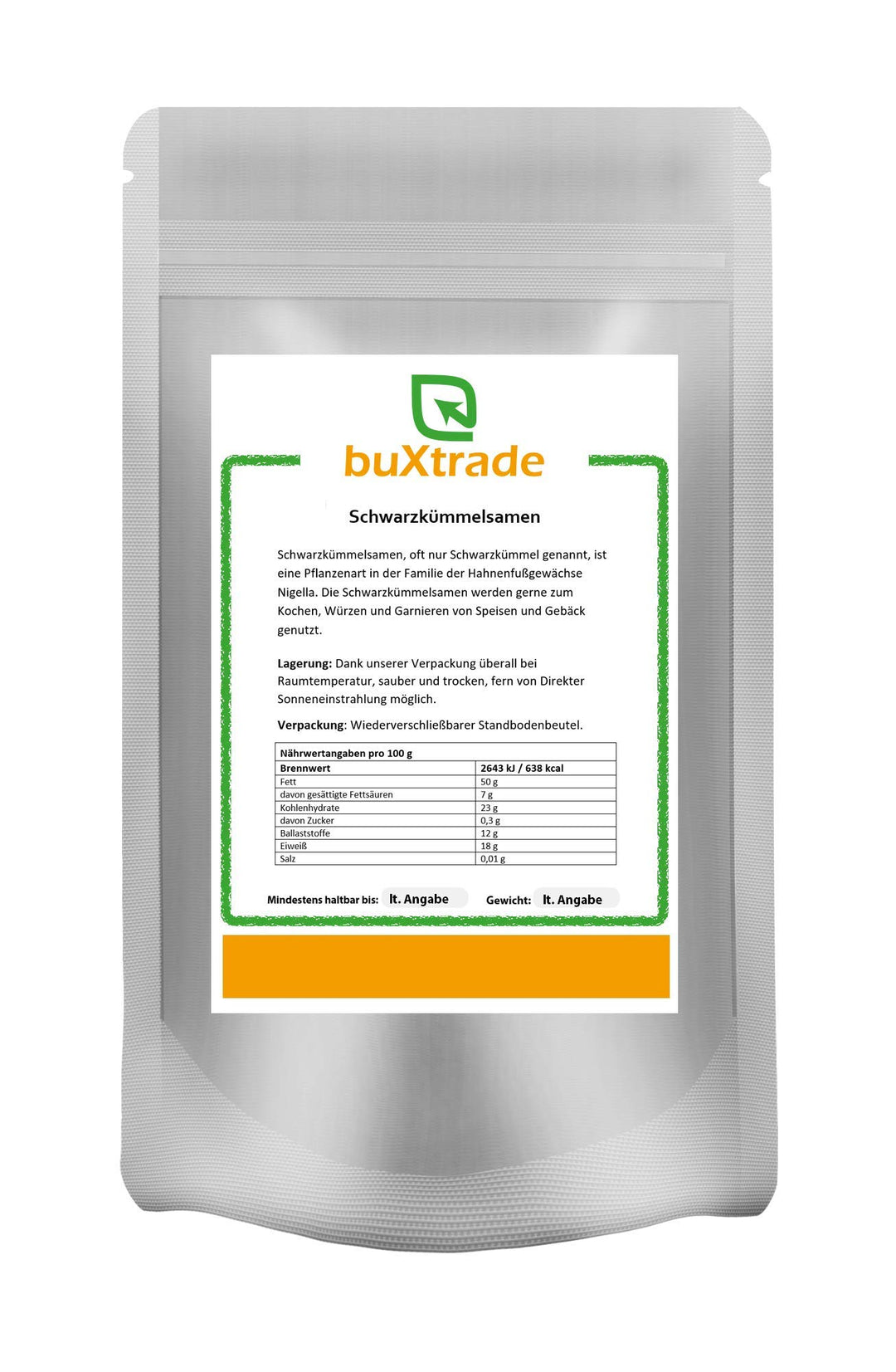 Schwarzkümmelsamen | schwarz | Nigella | Kochen | Backen | Kümmel | Buxtrade (10x 500 g), 10x 500 g