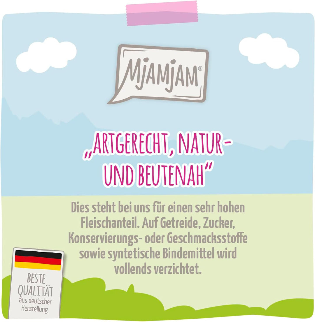 MjAMjAM - Premium Nassfutter für Katzen - saftiges Schwein an leckeren Möhrchen, 6er Pack (6 x 800 g