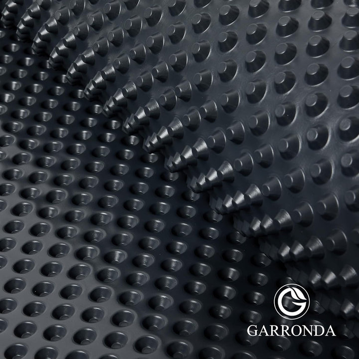 Garronda Noppenfolie Noppenbahn Drainagebahn HDPE 400g/m² 0,5x5 m GD-0160 Schwarz 0,5 x 5 m, Schwarz
