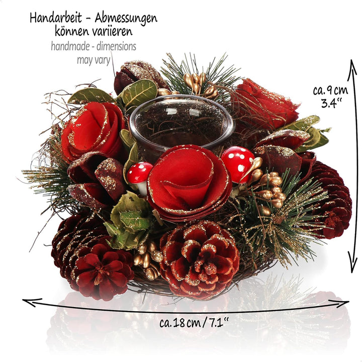 COM-FOUR® Teelichthalter - dekorativer Kerzenständer für Weihnachten und Herbst - Kerzenhalter mit n