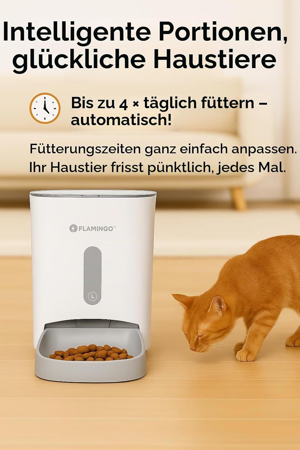 Futterautomat Katze - Futterautomat Hund - Futterautomat Katze Nassfutter - 4,5L Kapazität mit Timer
