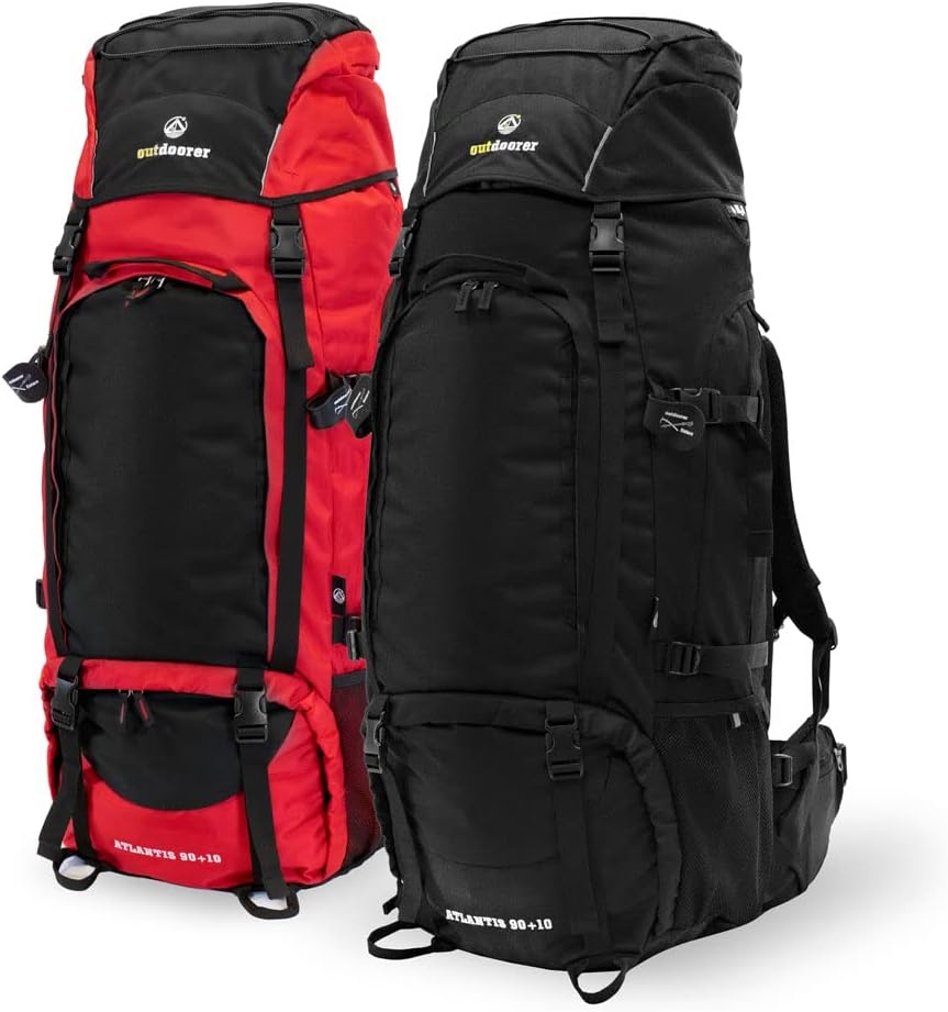 outdoorer Schwarzer Reiserucksack Atlantis - grosser Trekkingrucksack in Schwarz, 100% Cordura, Back