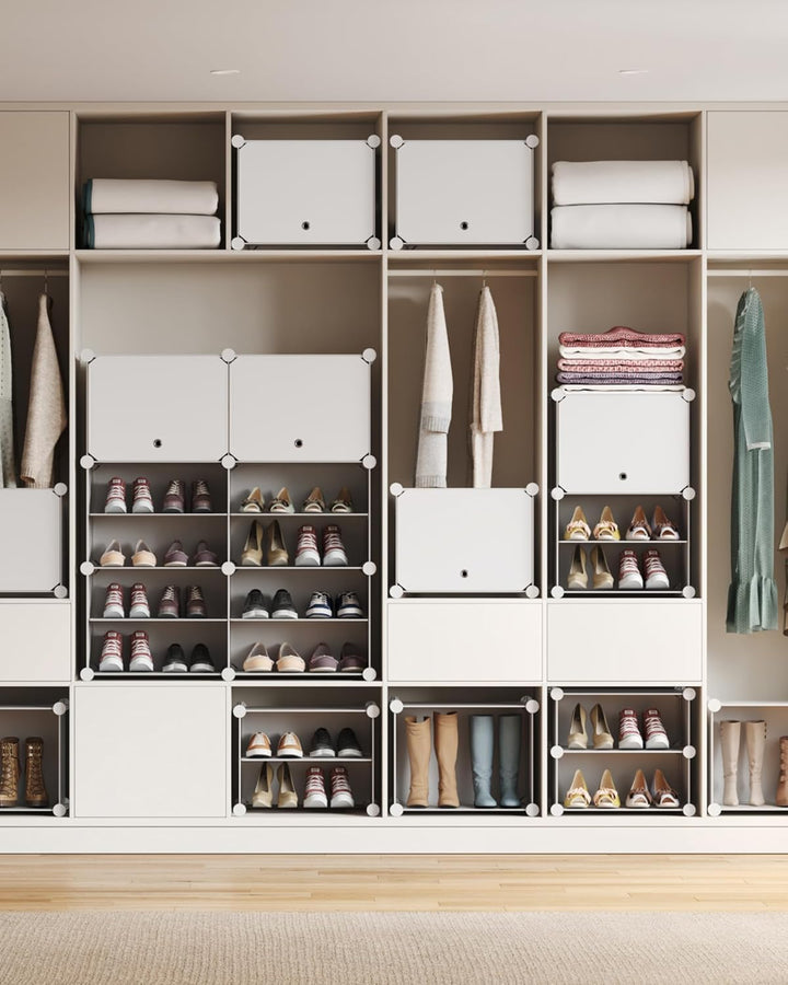 Mondeer Schuhregal, Kunststoff Schuhschrank 10 Ebenen, Schuhregal Organizer hält 40 Paar Schuhe Plat