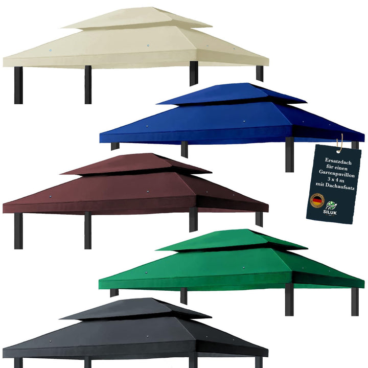 freigarten.de Ersatzdach für Pavillon 3x4m Wasserdicht Material Panama PVC weich 370g/m² extra stark