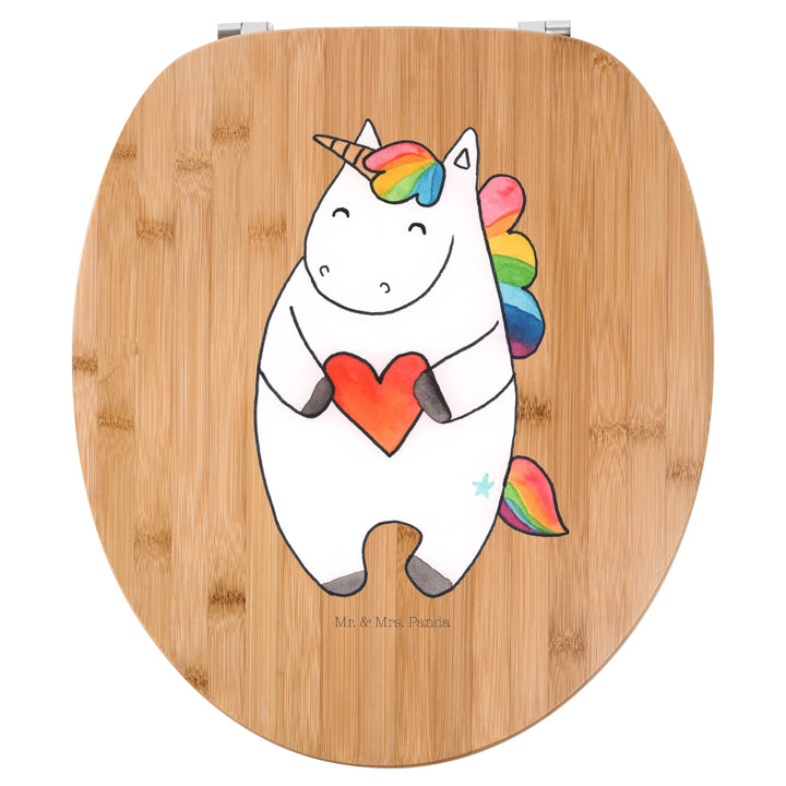 Mr. &amp; Mrs. Panda Motiv WC Sitz Einhorn Herz - Geschenk, Unicorn, Klobrille, lustig, Einhorn Deko, To