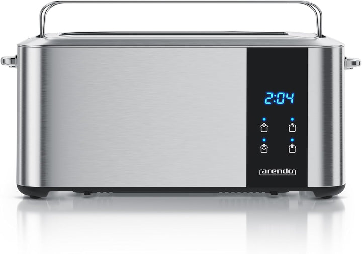 Arendo - Edelstahl Toaster Langschlitz 4 Scheiben- Touchscreen – Doppelwandgehäuse – 1500 W – Integr