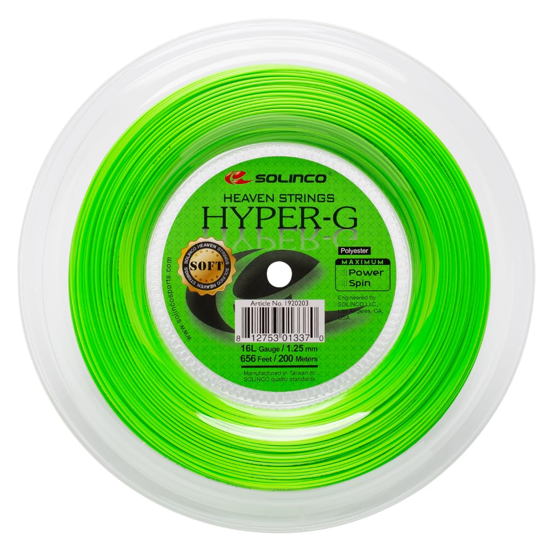 Solinco Hyper-G Soft Tennis String Reel 656ft / 200m Weichere Hochleistungs-Co-Polyester-Monofile fü