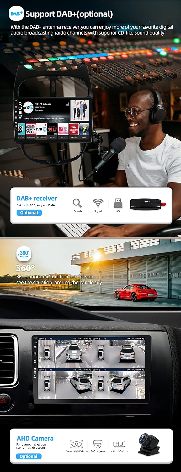 JOYX Android 12 IPS Autoradio Passt für Peugeot 206 (2002-2010) - 4G+64G - Eingebaut DSP/Carplay/And