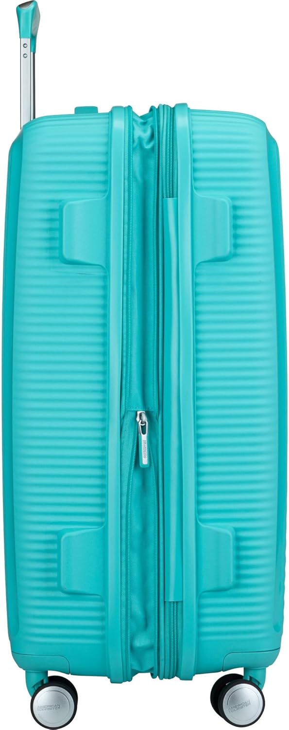 American Tourister Soundbox - Spinner M Erweiterbar Koffer, 67 cm, 71.5/81 L, Blau (Poolside Blue) P