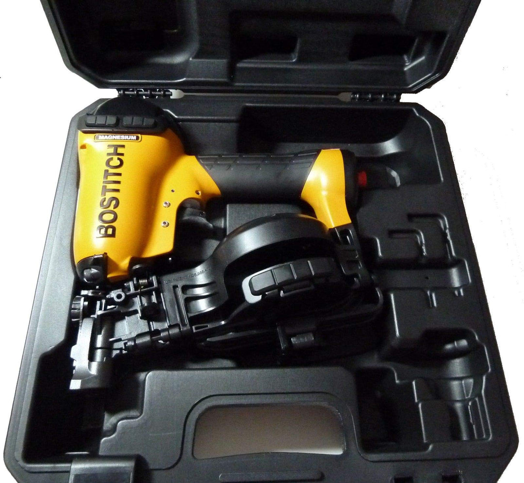 Bostitch RN46K-1-E CT Dachpappnagler Druckluft Nagler Coilnagler im Transportkoffer Kontaktauslösung