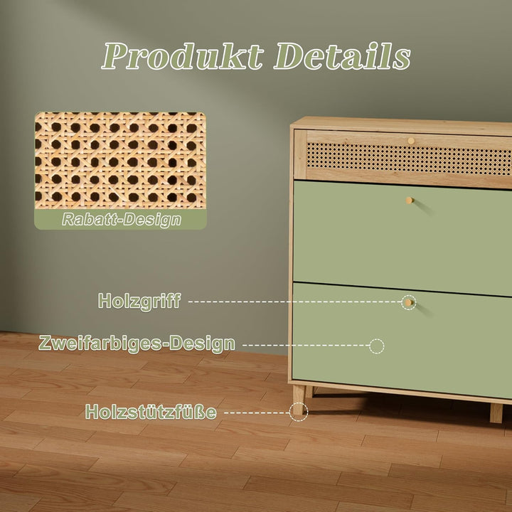 UEV Schuhschrank mit 4 Klappen 107x24x105cm, Schuhkipper schmal ratten Schuhkommode im Flur, platzsp