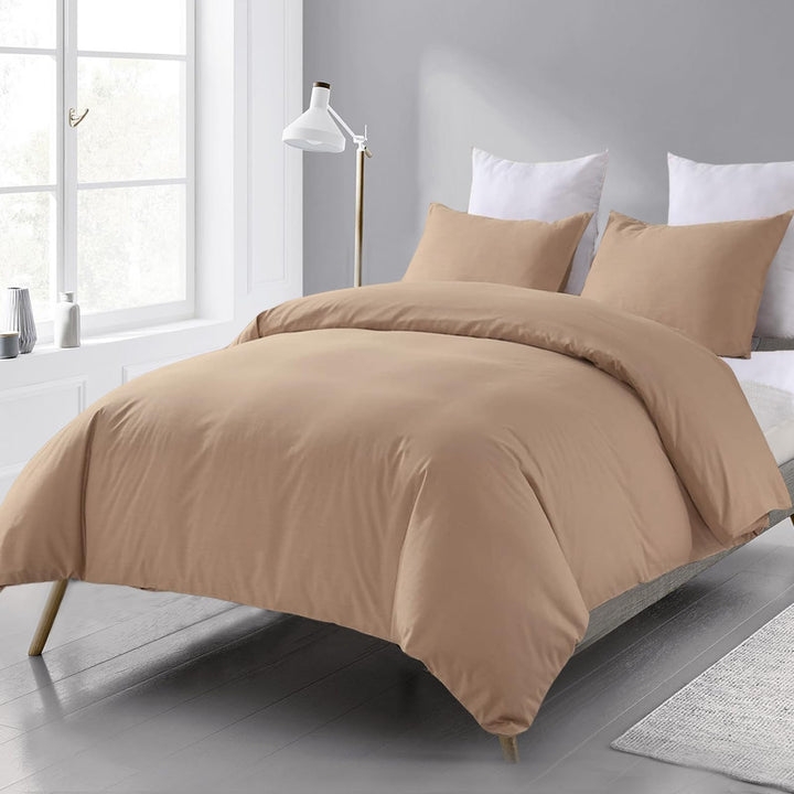 Beqnat Bettwäsche 200x220 Beige - Weich Bettwäsche-Sets Bettbezug 200x220 Kissenbezug 80x80 2er Set