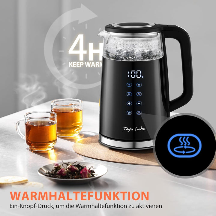 Taylor Swoden Wasserkocher 1,7 L mit Temperatureinstellung, Smart LED Digital Temperaturanzeige 40-1