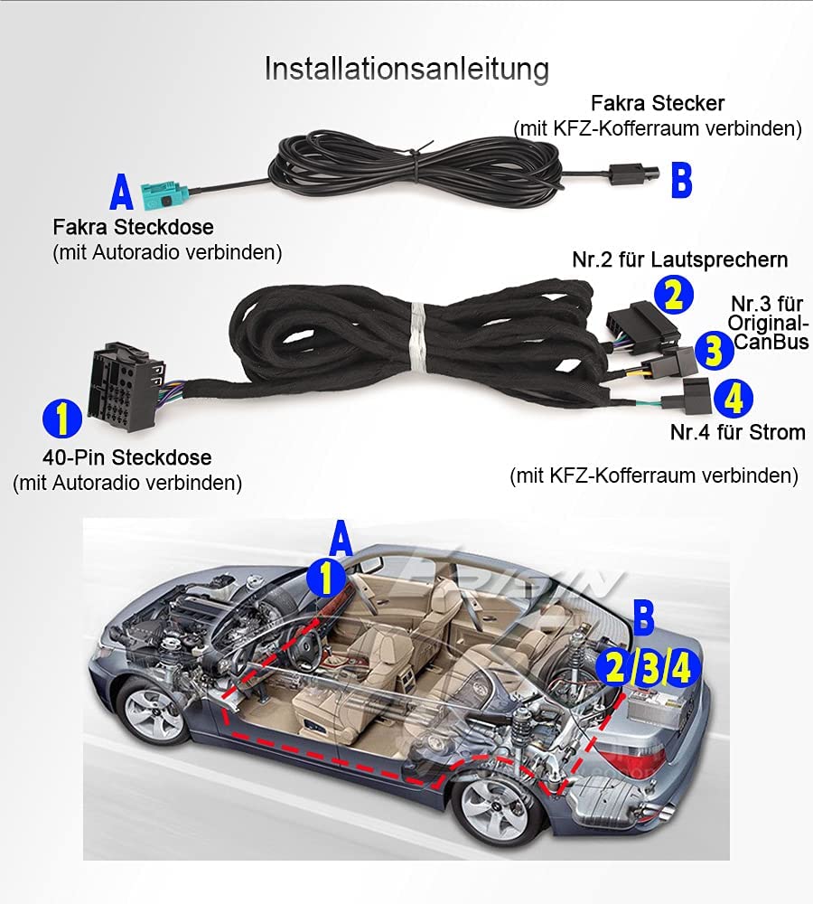 erisin BZ6M Strom Verlängerungskabel 6m für Mercedes Benz E/G/CL/CLS/S Klasse w211 w463 w219 w215 w2