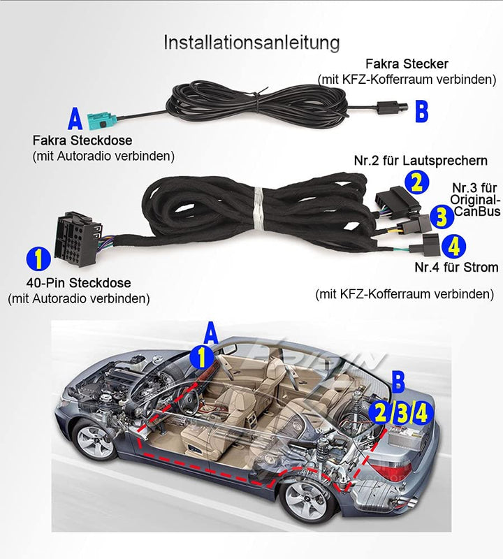 erisin BZ6M Strom Verlängerungskabel 6m für Mercedes Benz E/G/CL/CLS/S Klasse w211 w463 w219 w215 w2