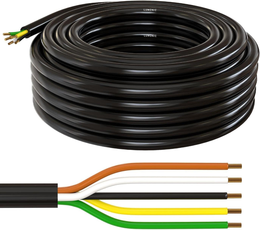 10m Lumonic 1m FLRYY Fahrzeugkabel 5 adrig I Fahrzeugleitung mit Kabelquerschnitt 5x 1,5mm² I Kabel